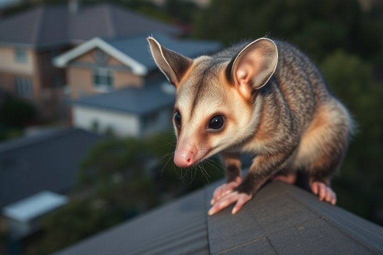 Possum in Park Orchards residential area